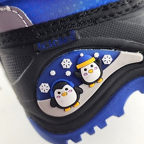 Icicles Blue Polar Penguin Youth Snow Waterproof Fleece Boots Lights Up Size 6 - Picture 6 of 14